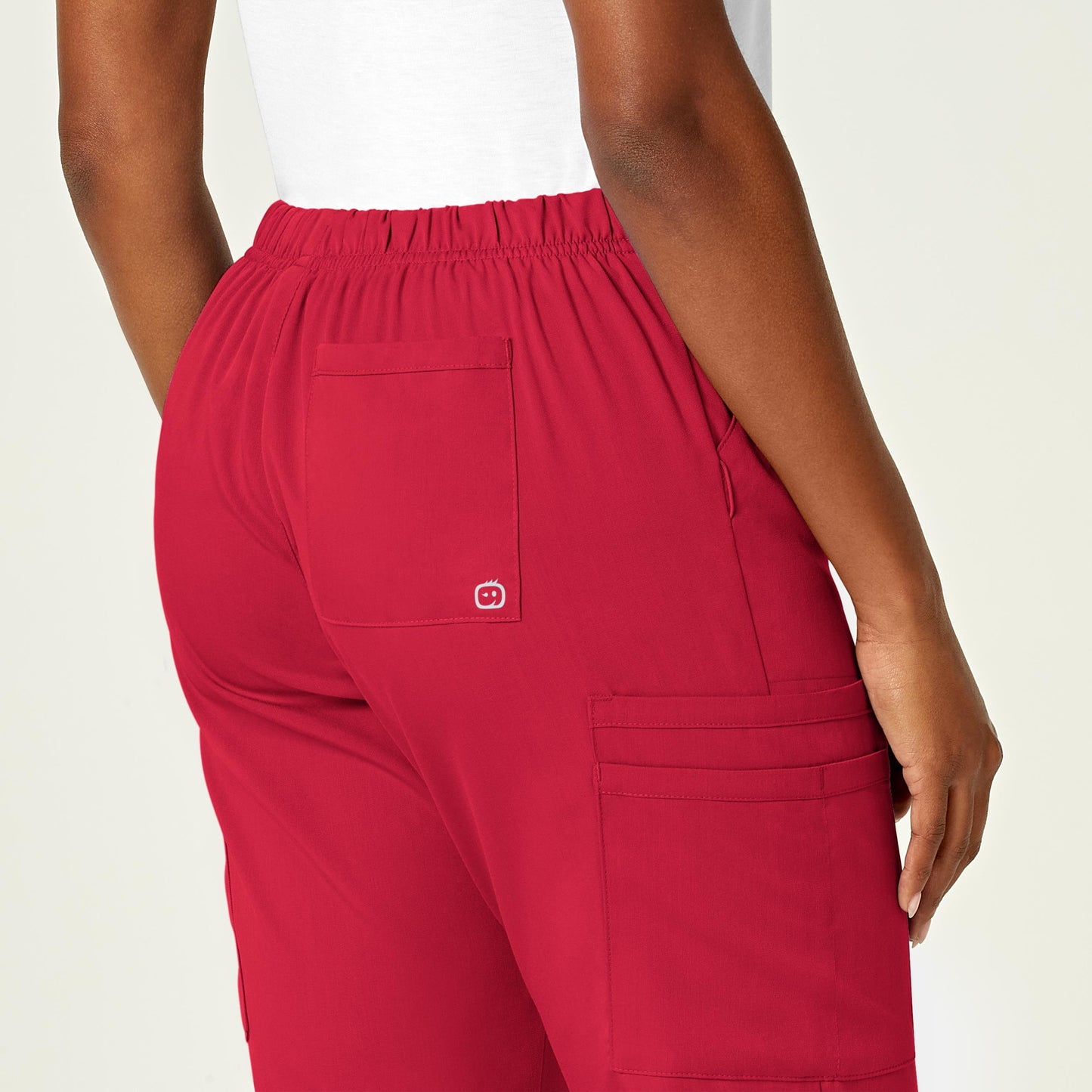 Wink PRO Women's Moderate Flare Leg Cargo Scrub Pants -Red- Regular