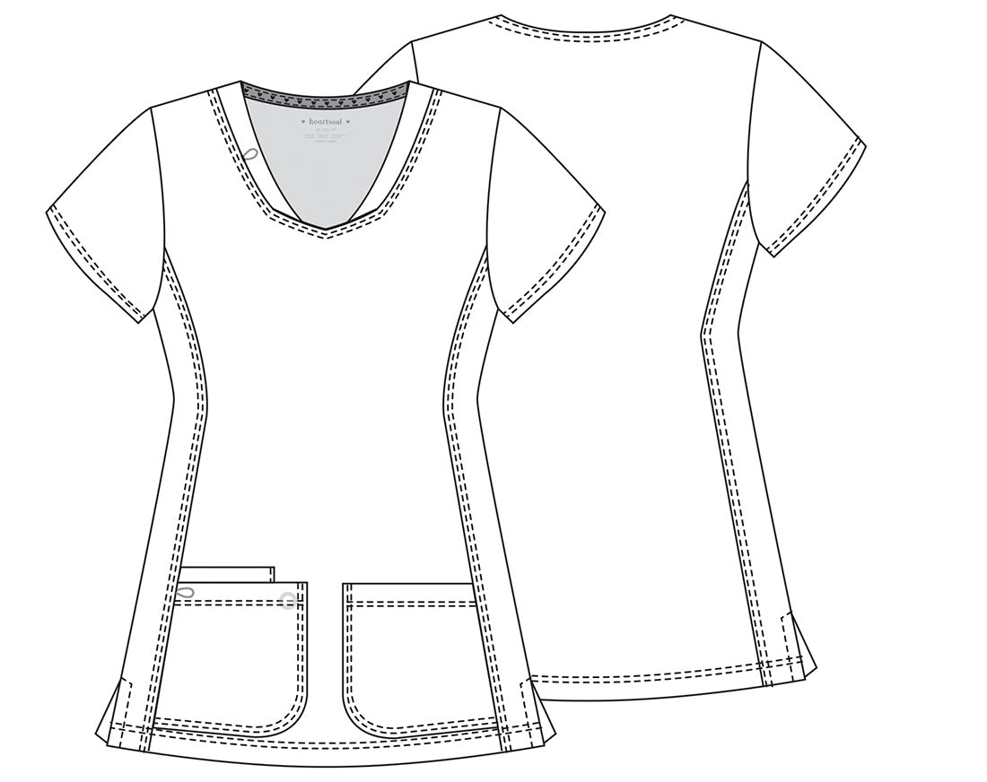 Shaped V-Neck Top in Red HeartSoul Break on Through
