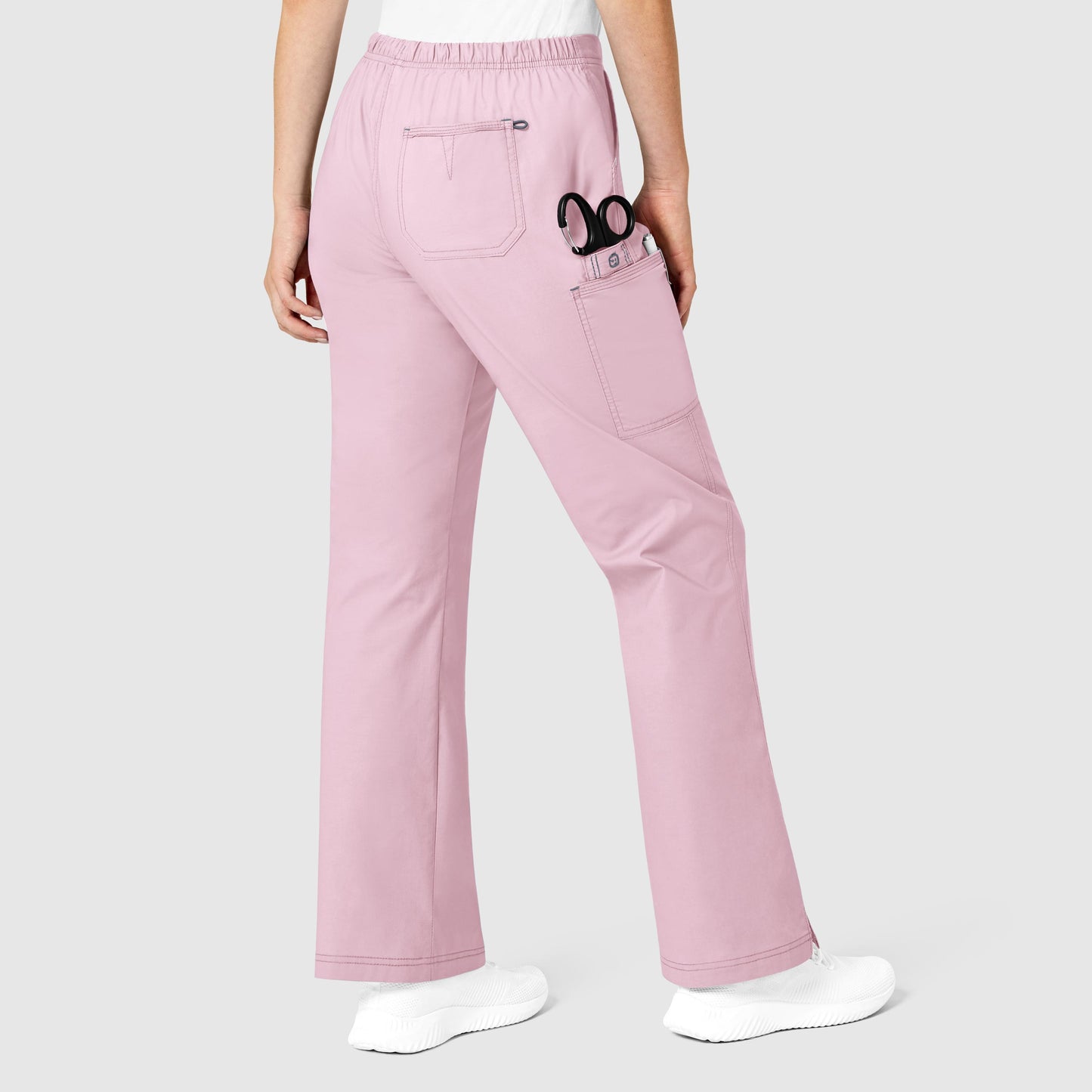 WonderFLEX Grace - Pantalones de trabajo con pernera acampanada y cargo para mujer - Rosa rubor