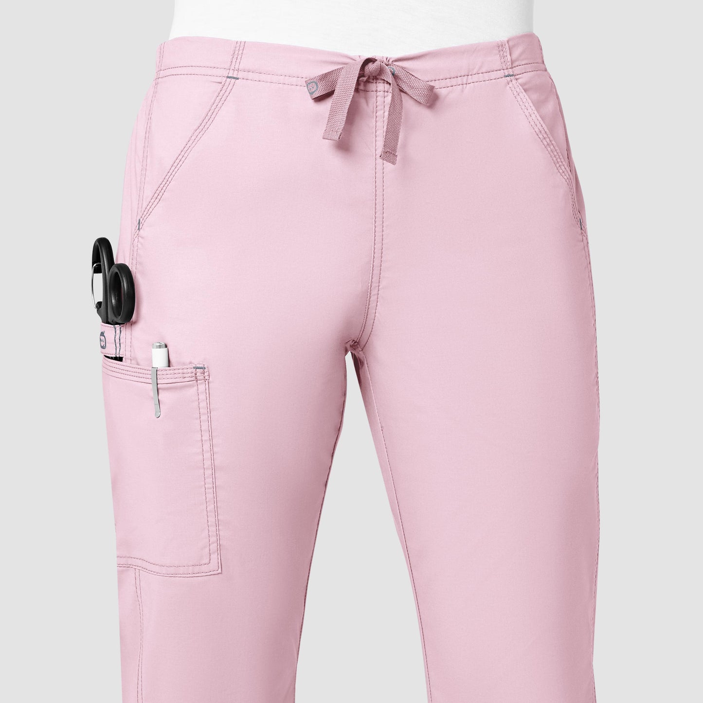 WonderFLEX Grace - Pantalones de trabajo con pernera acampanada y cargo para mujer - Rosa rubor