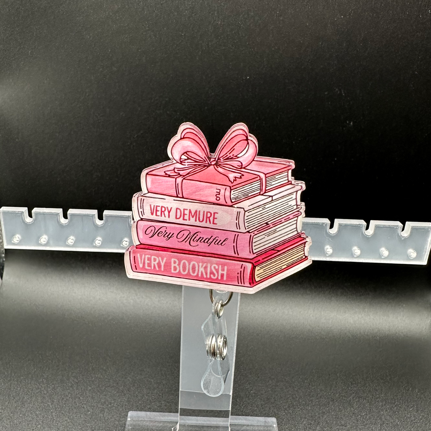Stack of Books Acrylic Badge Holder