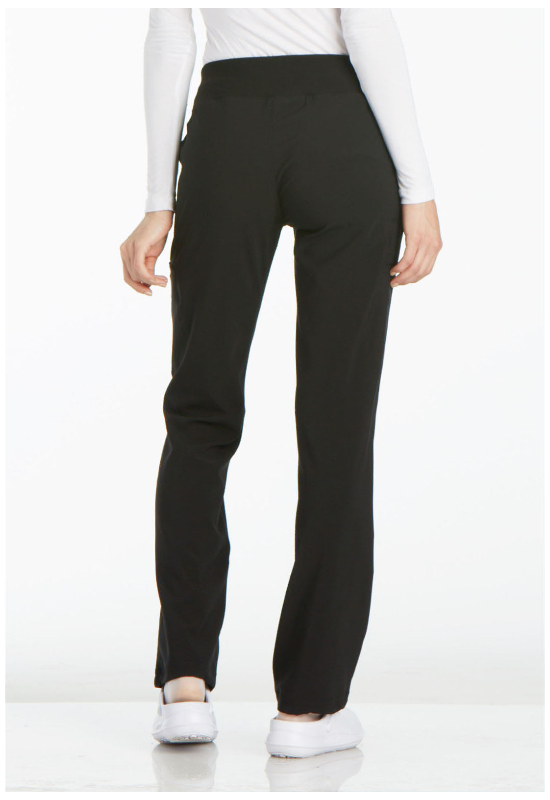 Cherokee iFlex Mid Rise Straight Leg Pull-on Pant in Black