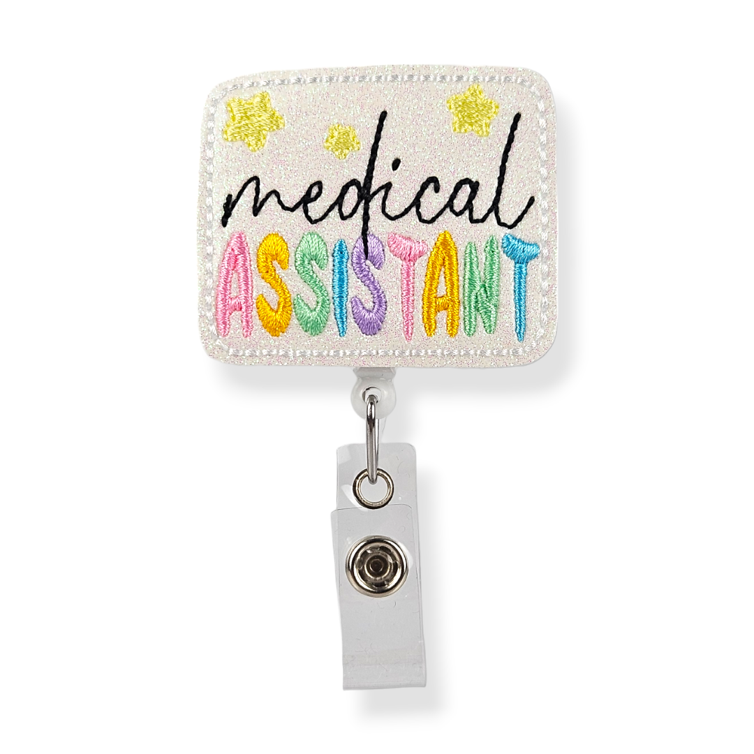 Insignia de asistente médico Starry Pal: negra / clip para cinturón