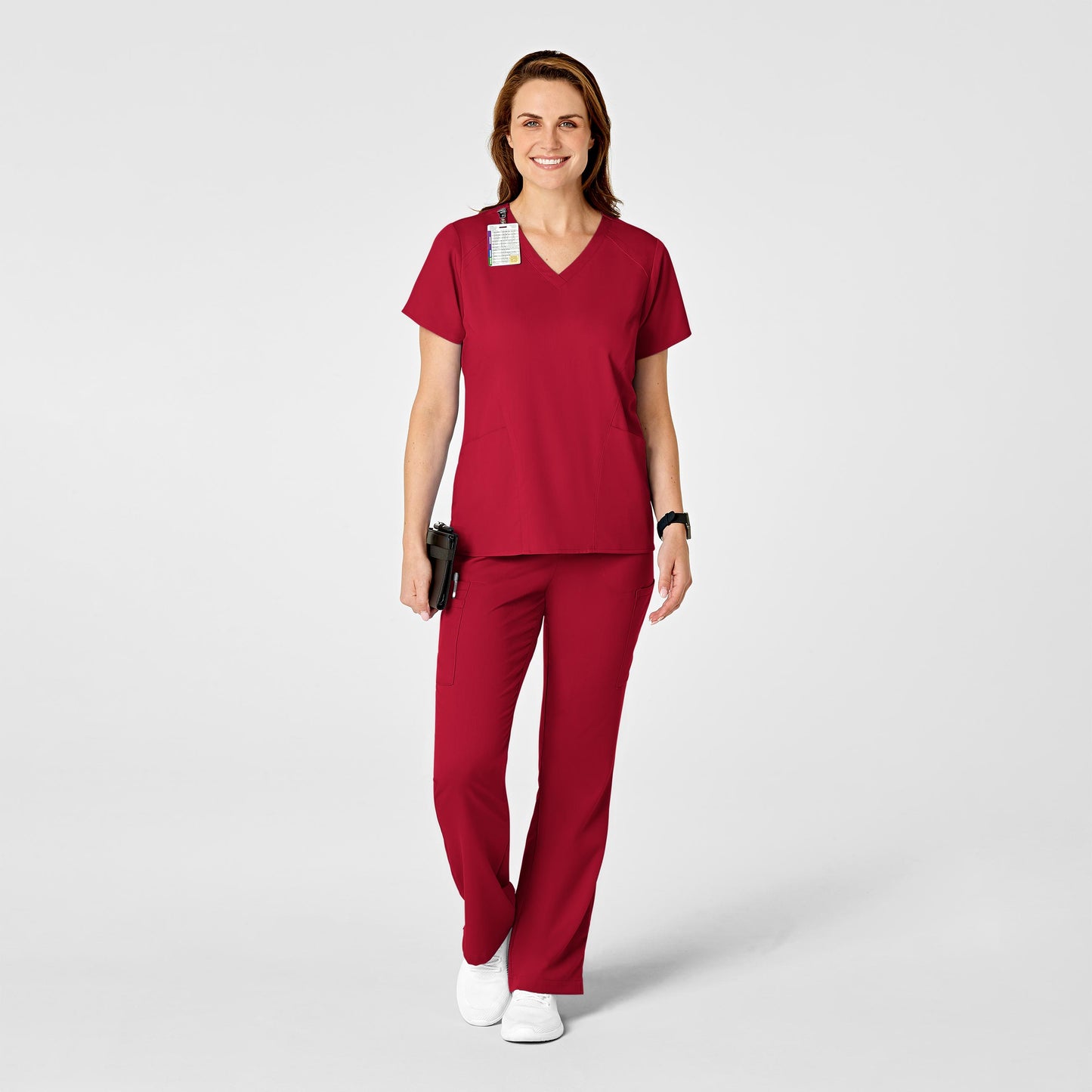 Wink PRO Women's 4 Pocket V-Neck Scrub Top - Red