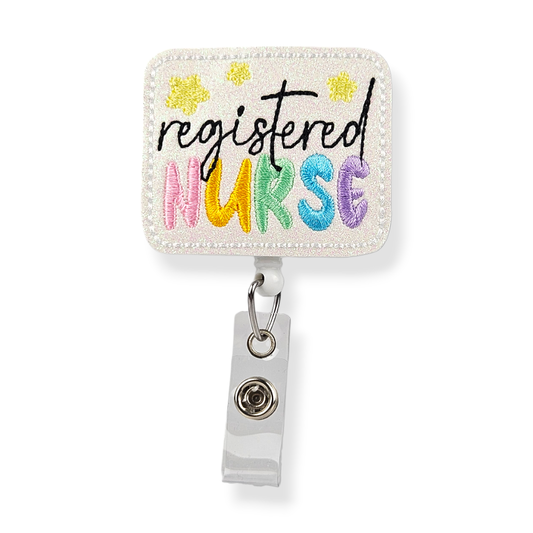 Registered Nurse Starry Badge Pal: Black / Belt Clip