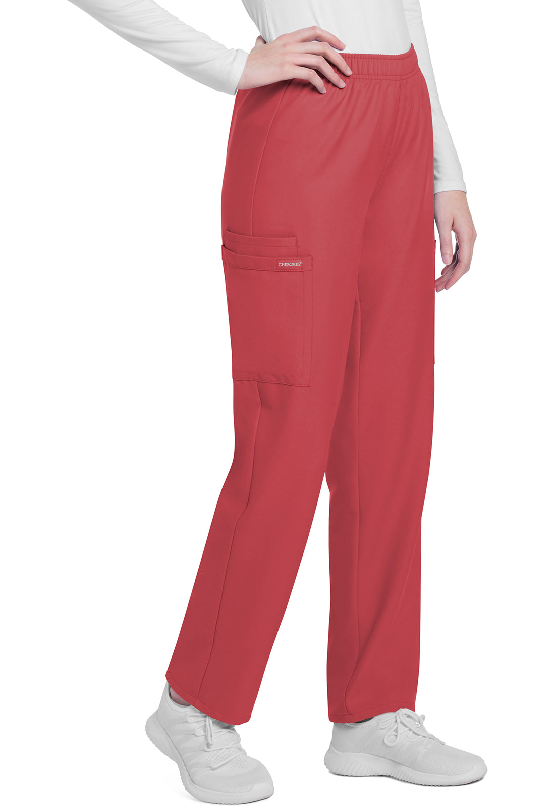 Cherokee WW Originals Ultra Mid Rise Pull-on Slim Leg Cargo Pant-Regular