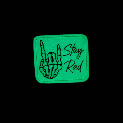 Stay Rad Badge Pal - Glow in the Dark Vinyl: Black / Belt Clip