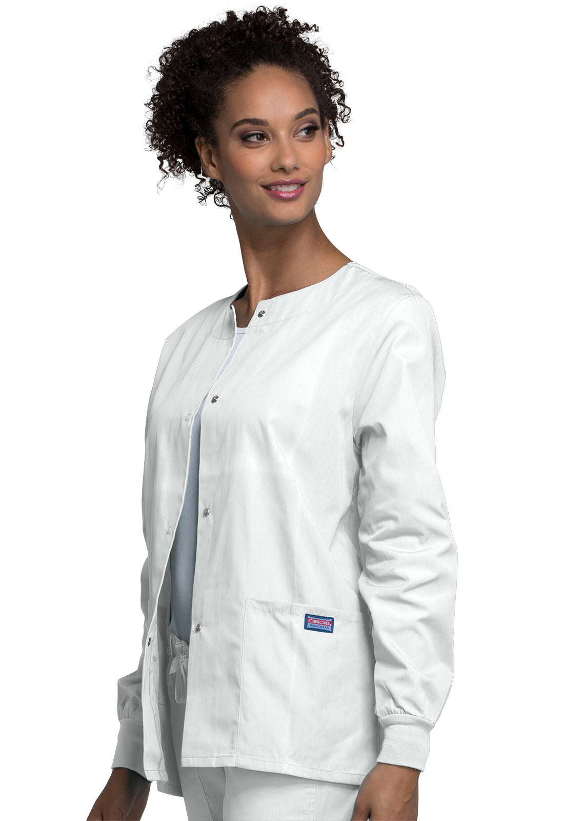 Chaqueta de abrigo Cherokee con cierre a presión en blanco WW Originals