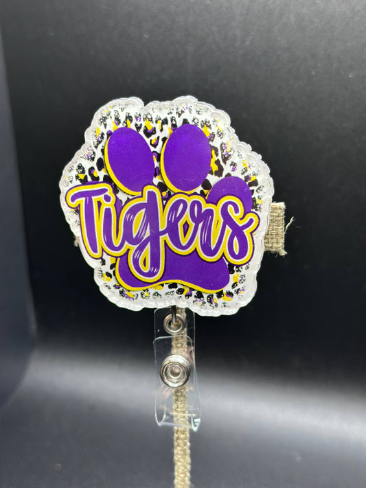 Tigers Paw Print Badge Reel