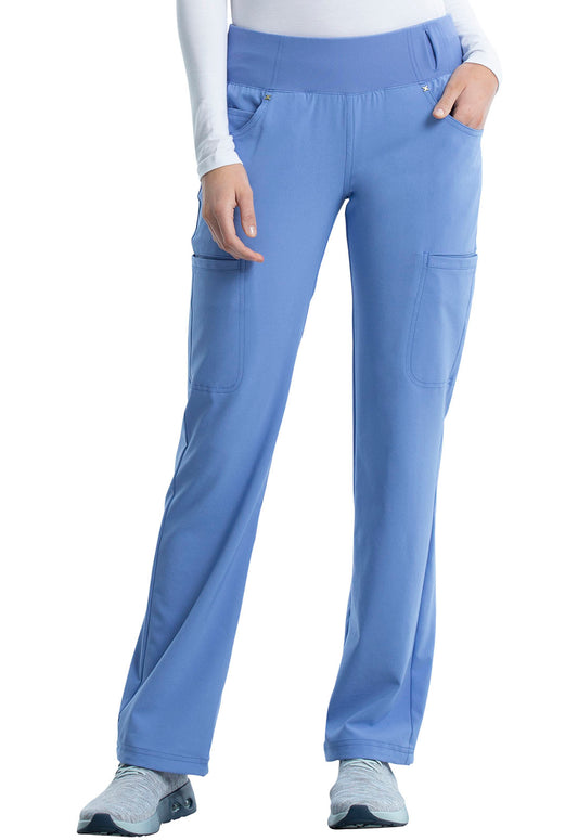 Cherokee iFlex Mid Rise Straight Leg Pull-on Pant in Ceil