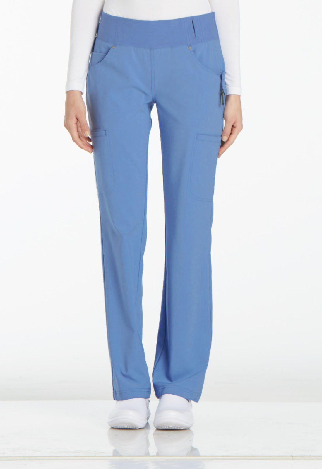 Cherokee iFlex Mid Rise Straight Leg Pull-on Pant in Ceil