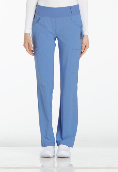 Cherokee iFlex Mid Rise Straight Leg Pull-on Pant in Ceil