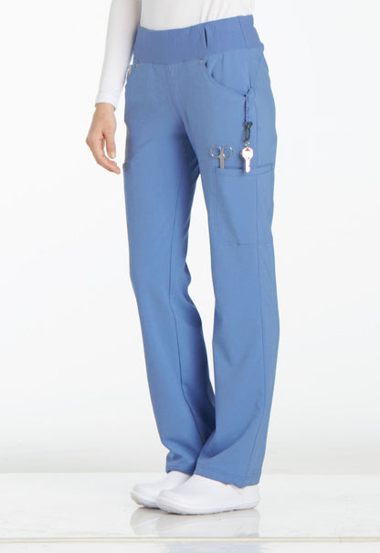 Cherokee iFlex Mid Rise Straight Leg Pull-on Pant in Ceil
