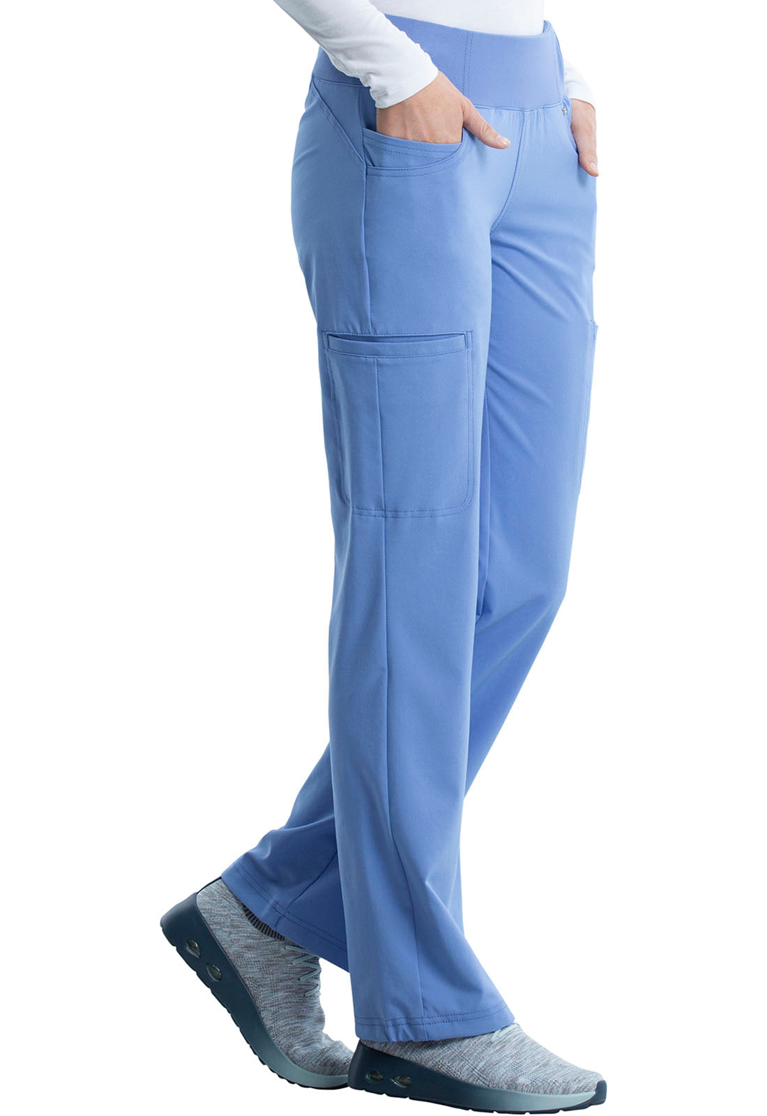 Cherokee iFlex Mid Rise Straight Leg Pull-on Pant in Ceil