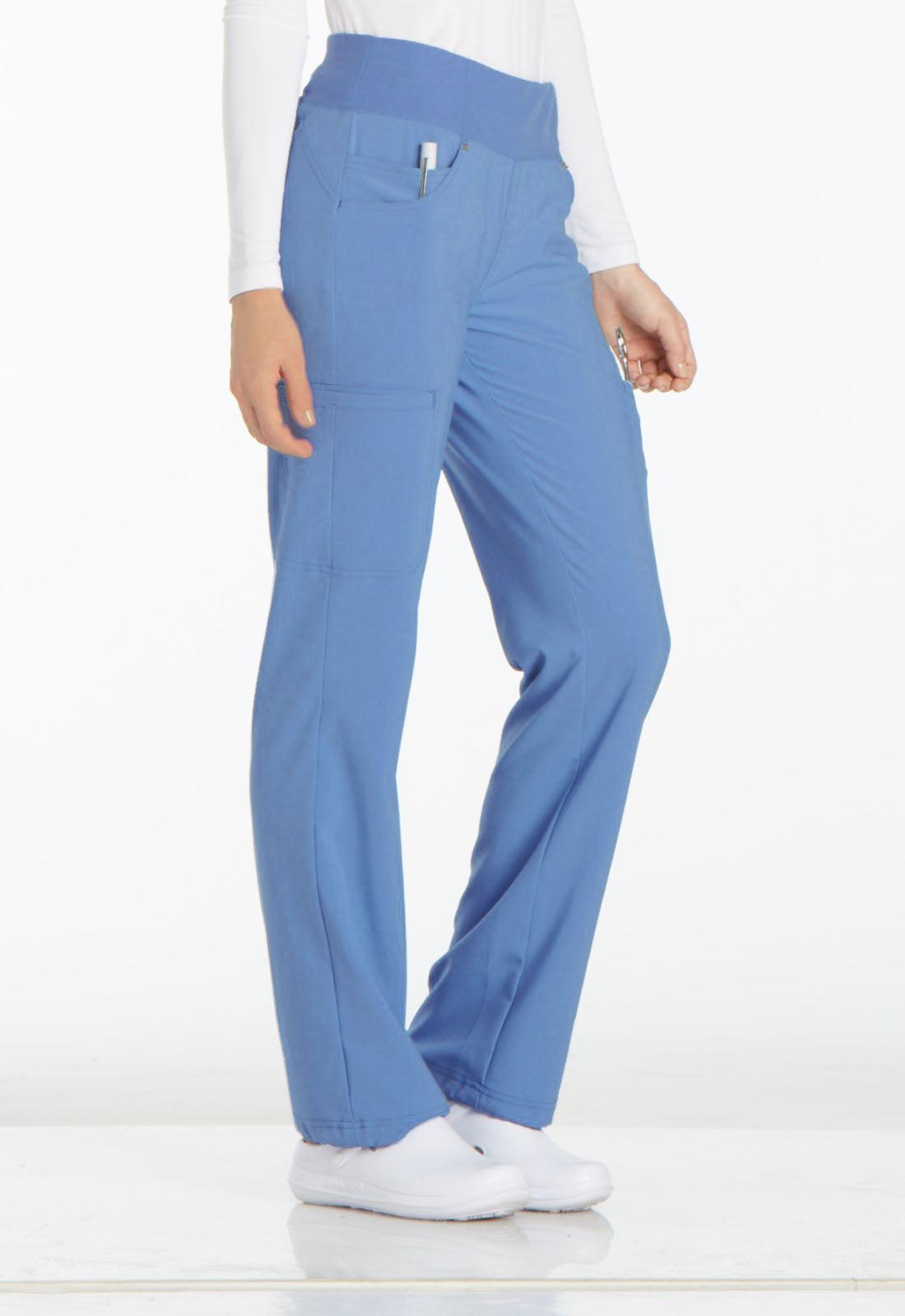 Cherokee iFlex Mid Rise Straight Leg Pull-on Pant in Ceil