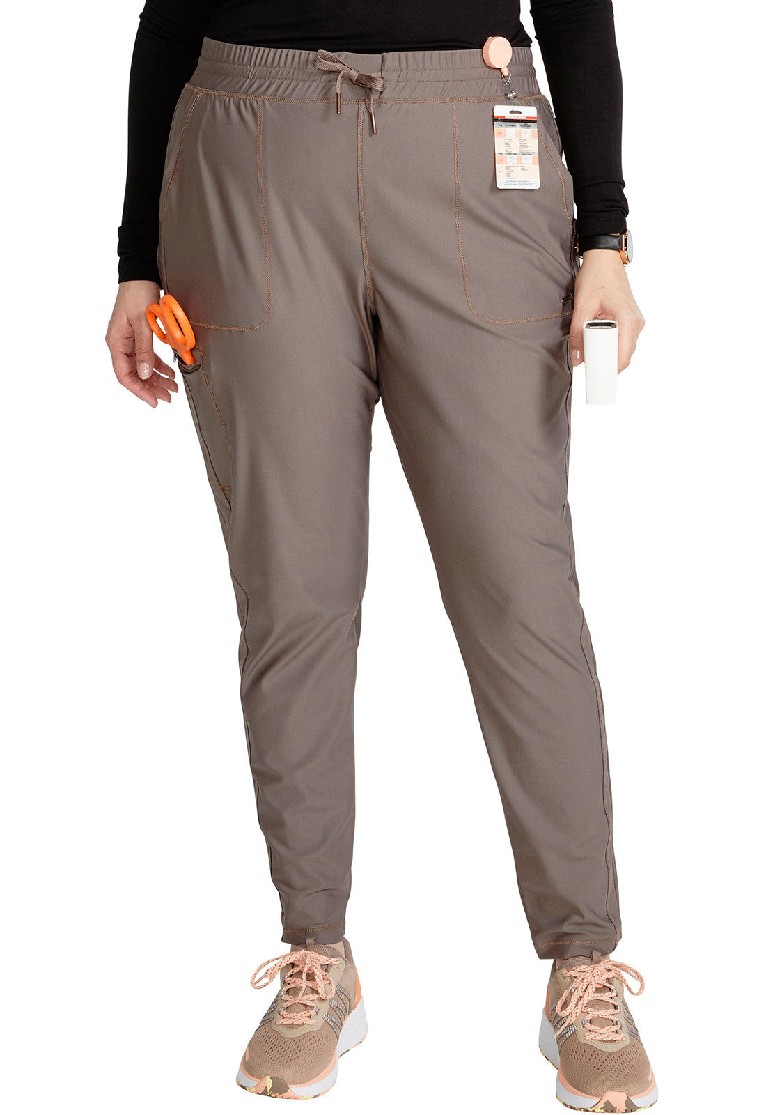 Cherokee Form Mid Rise Tapered Leg Drawstring Pant