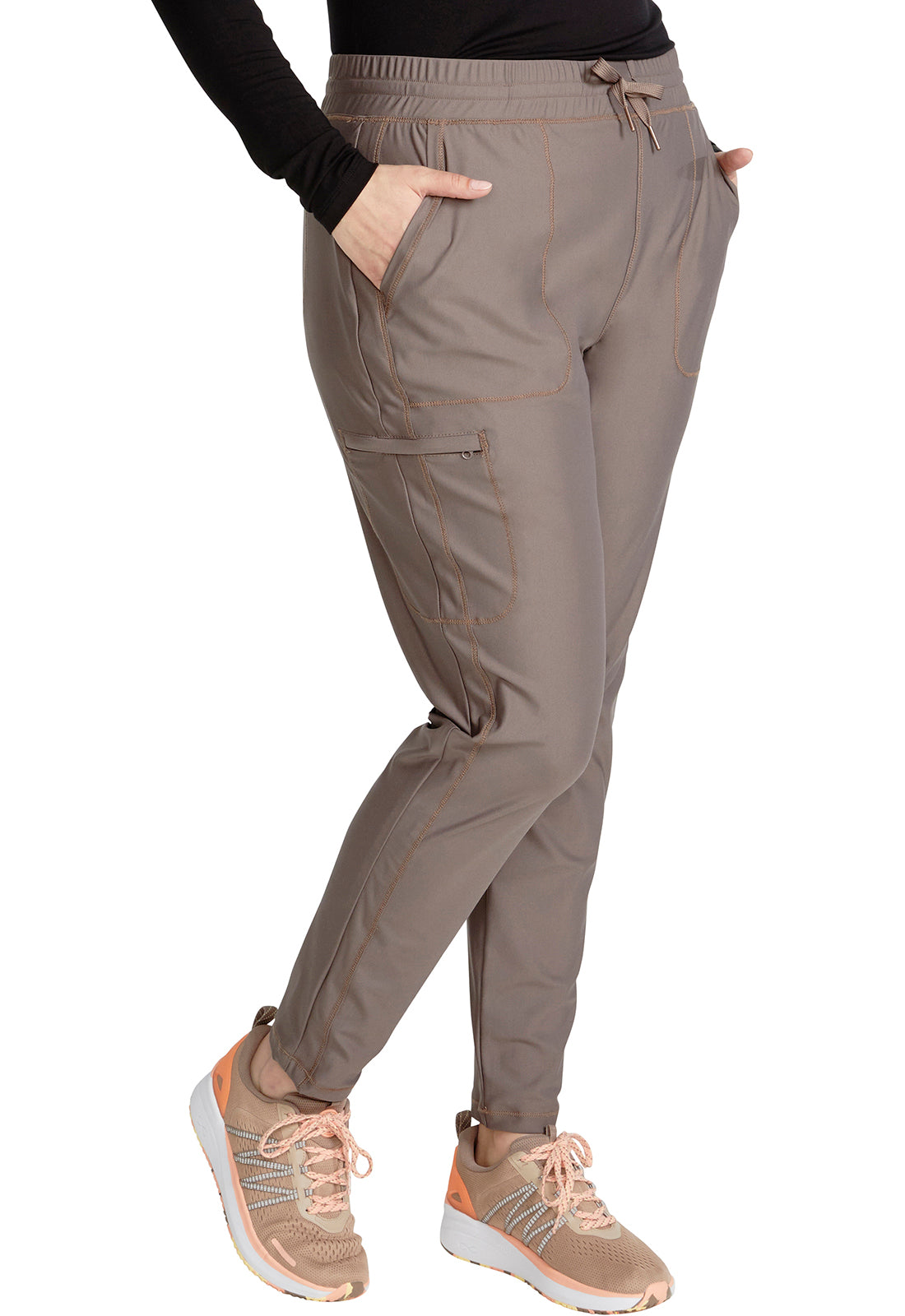 Cherokee Form Mid Rise Tapered Leg Drawstring Pant