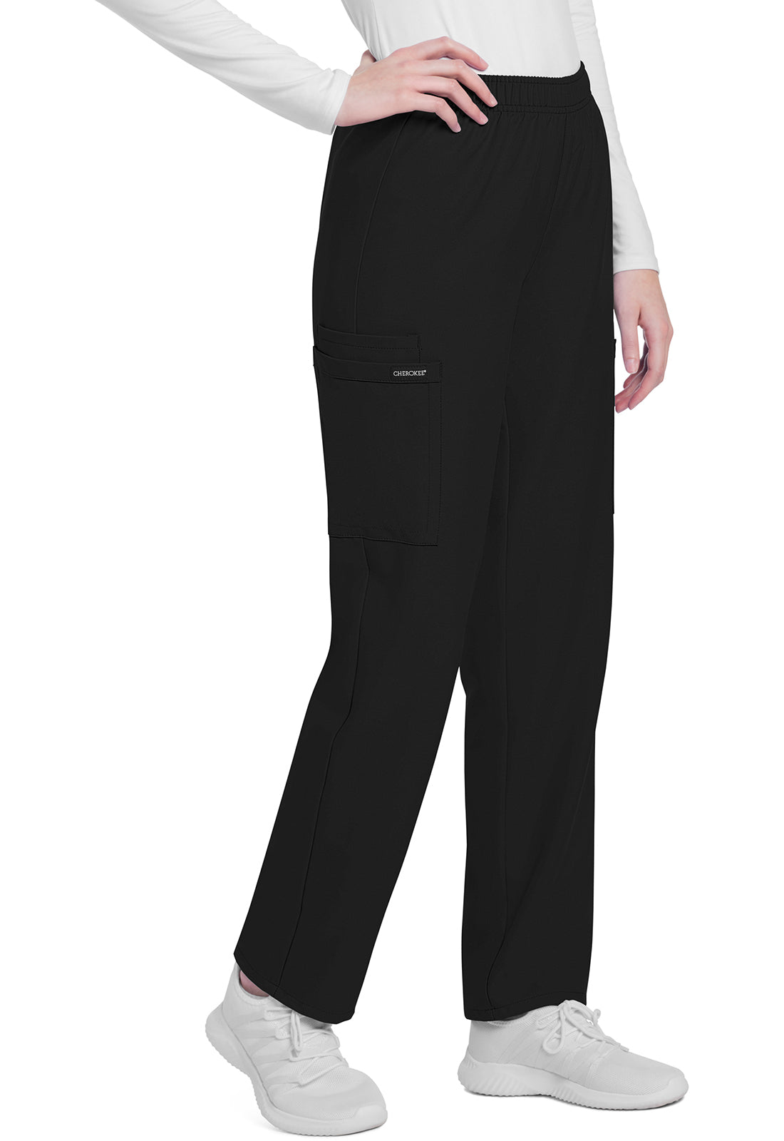 Cherokee WW Originals Ultra Mid Rise Pull-on Slim Leg Cargo Pant-Regular