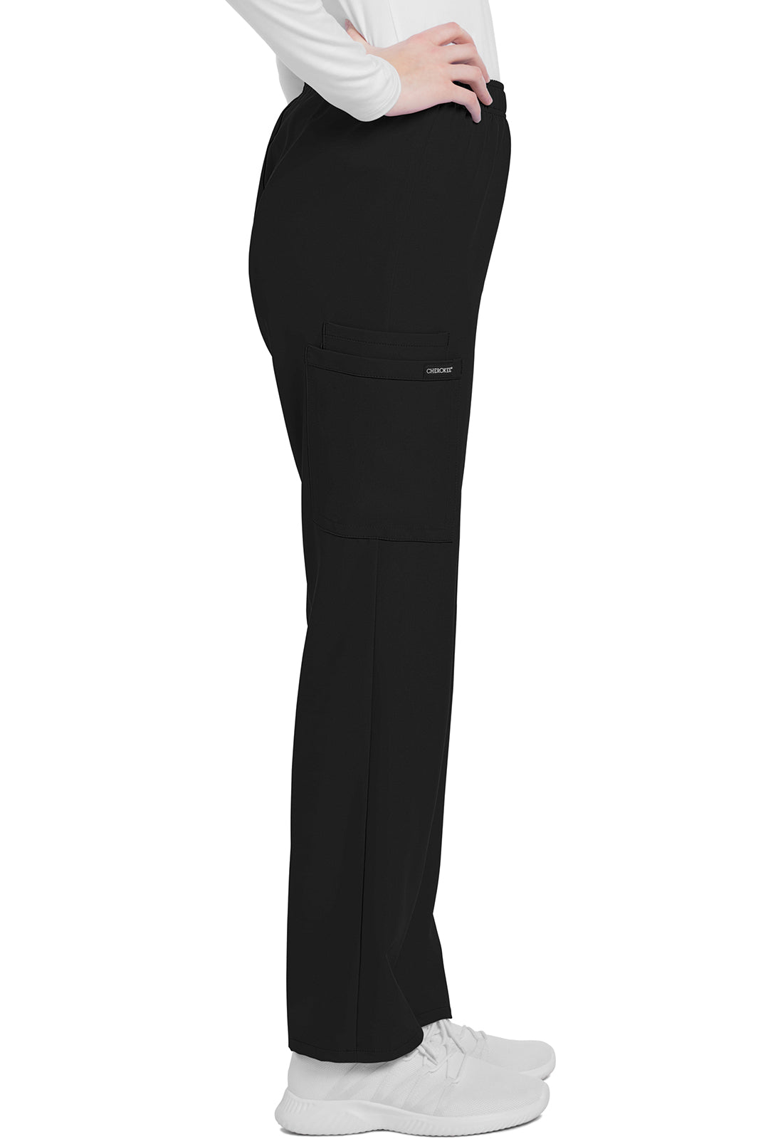 Cherokee WW Originals Ultra Mid Rise Pull-on Slim Leg Cargo Pant-Regular