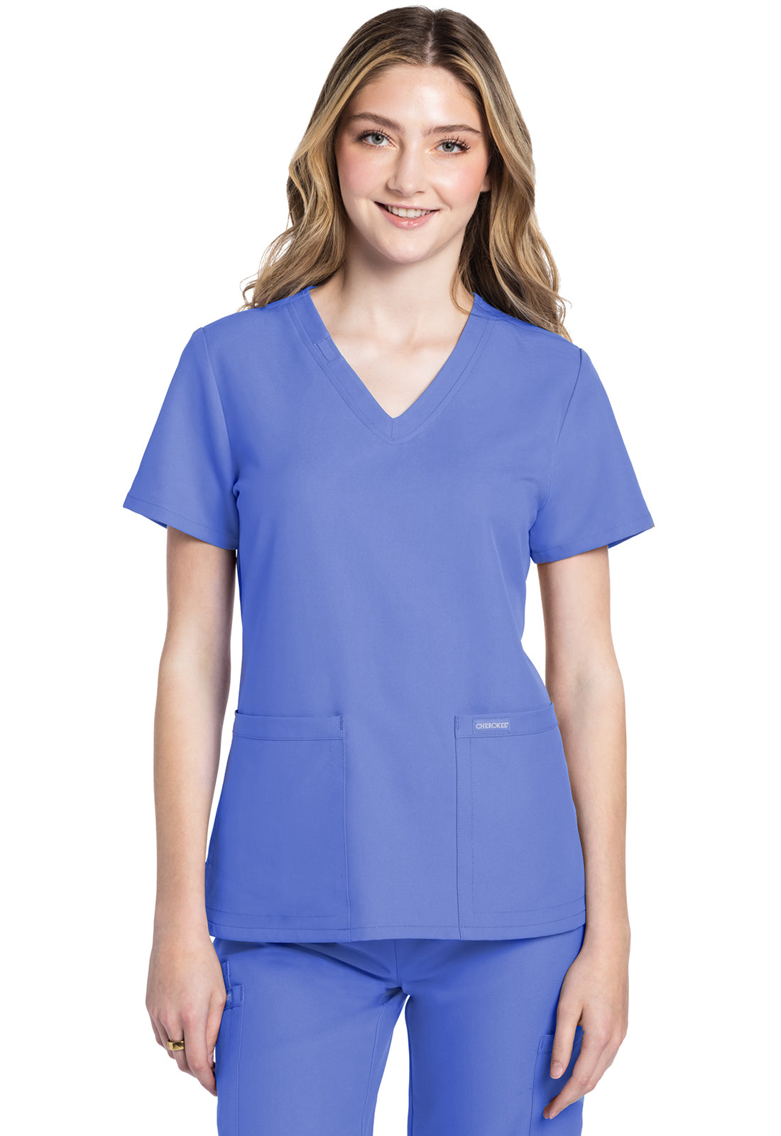 Blusa con escote en V Ultra de Cherokee WW Originals en color azul real