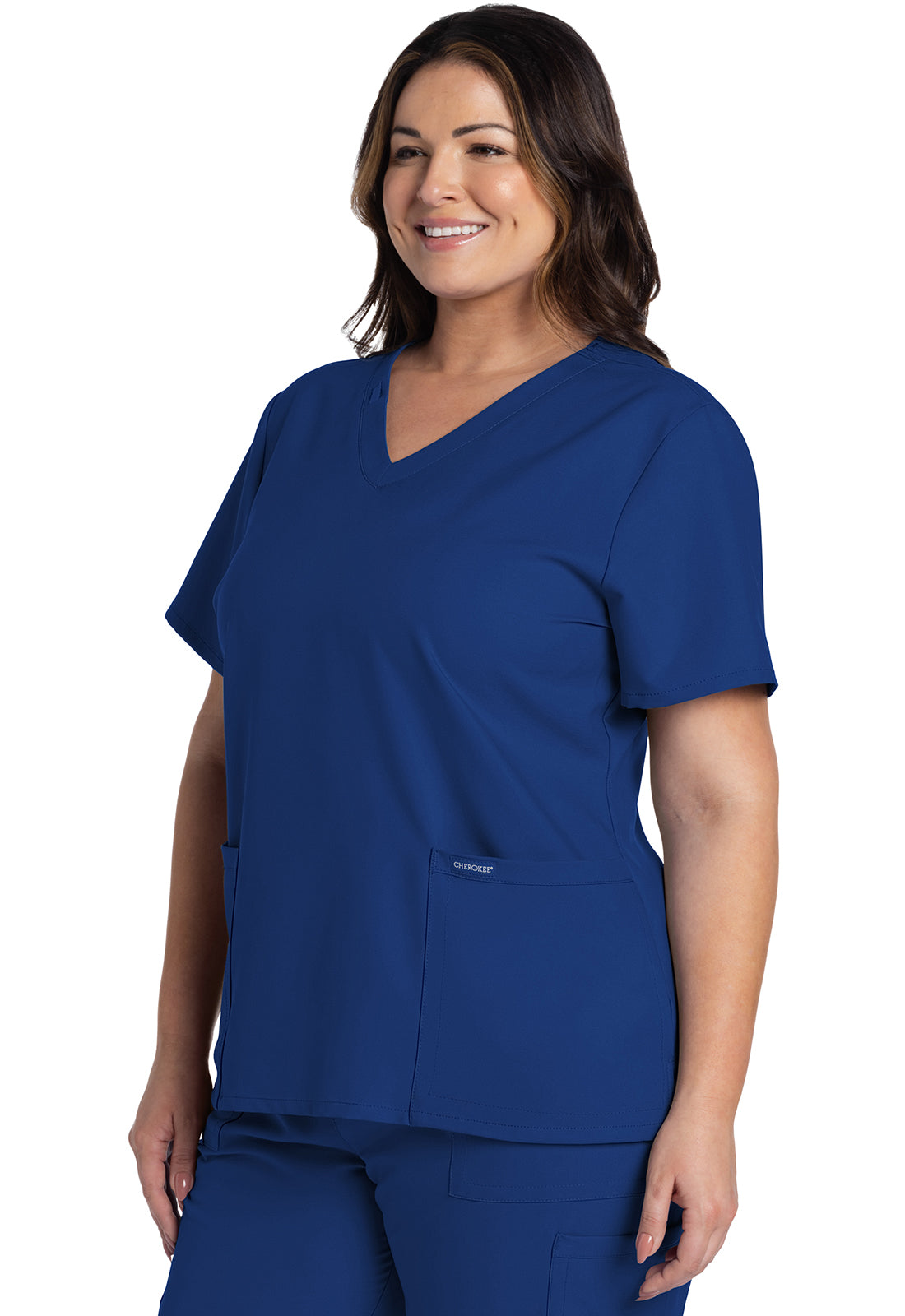 Blusa con escote en V Ultra de Cherokee WW Originals en color azul real