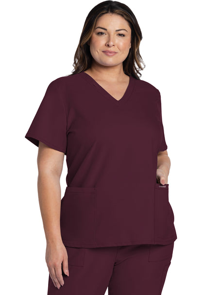 Blusa con cuello en V Ultra de Cherokee WW Originals en color negro