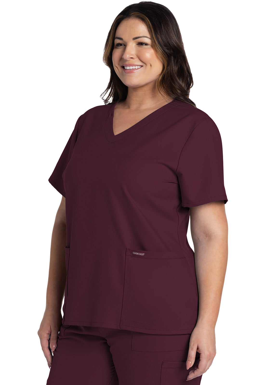 Blusa con cuello en V Ultra de Cherokee WW Originals en color negro