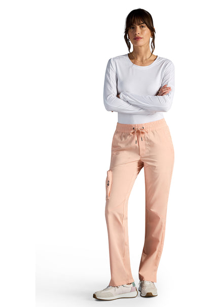 Veronica Drawstring Straight Leg Pant in Peach Cloud HH X DR KWANE