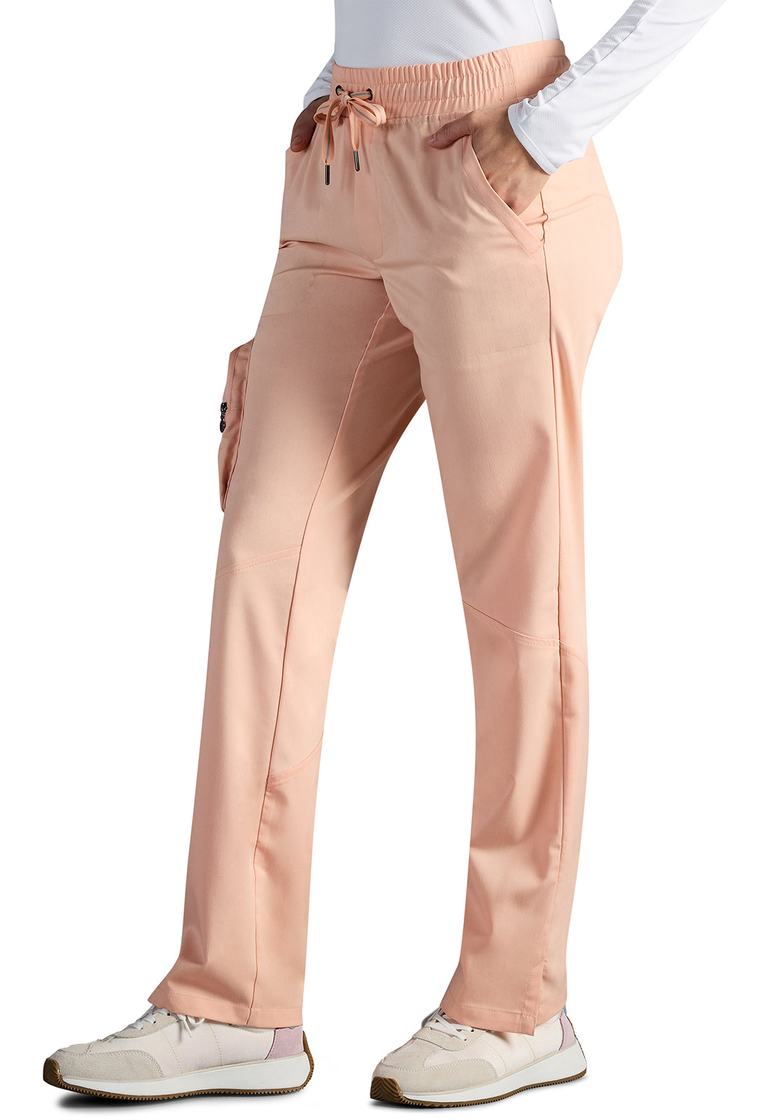 Veronica Drawstring Straight Leg Pant in Peach Cloud HH X DR KWANE