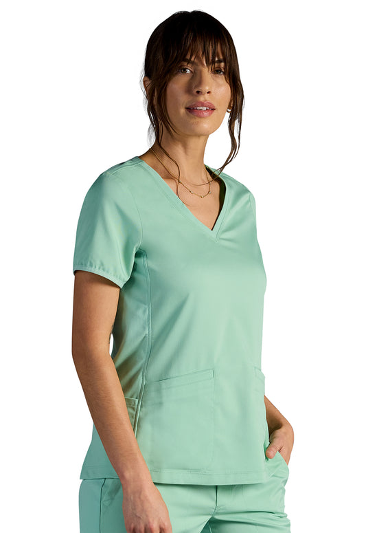 Blusa con escote en V Vivian en color salvia del desierto HH X DR KWANE