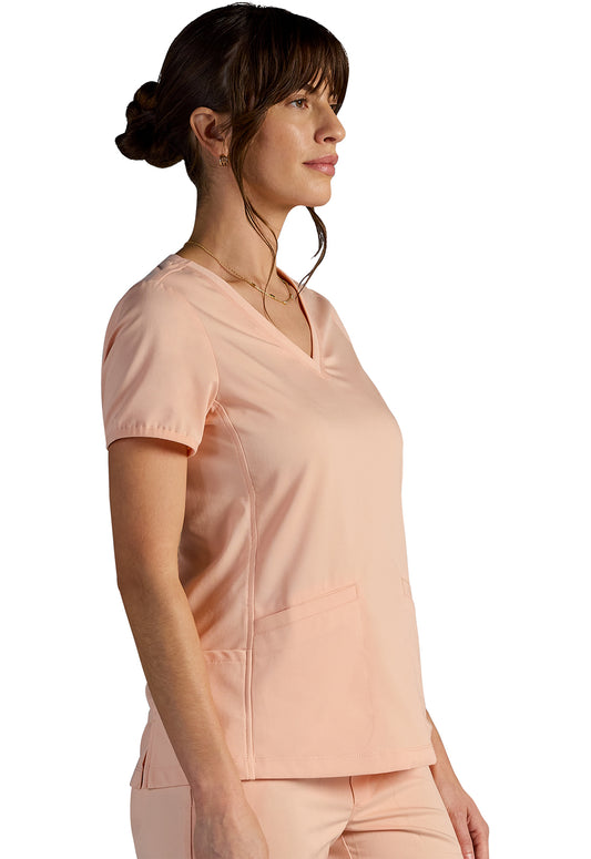 Blusa con escote en V Vivian en Peach Cloud