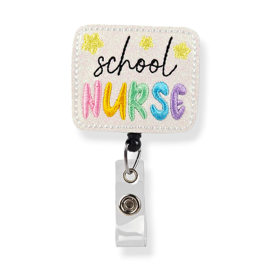 School Nurse Starry Badge Pal: Black / Belt Clip