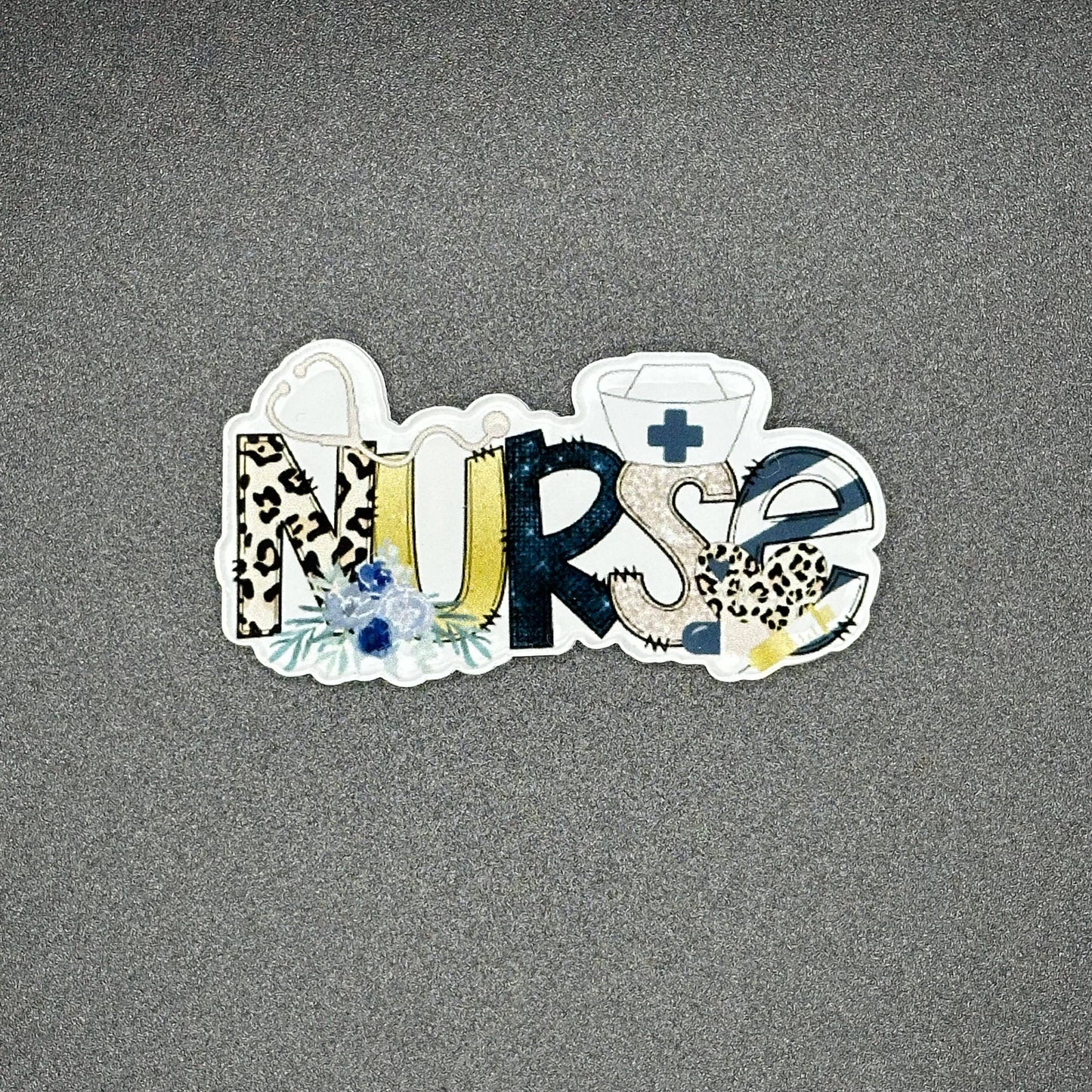 Floral Leopard Nurse Badge Reel