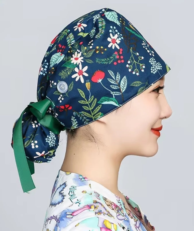 Stylish Button Scrub Caps – Comfort Meets Function